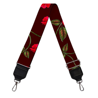 Red Rose Floral Flower Pattern Print Bag Strap