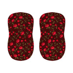 Red Rose Floral Flower Pattern Print Bar Stool Covers