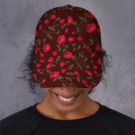 Red Rose Floral Flower Pattern Print Baseball Cap