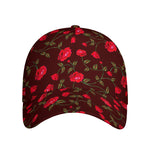 Red Rose Floral Flower Pattern Print Baseball Cap