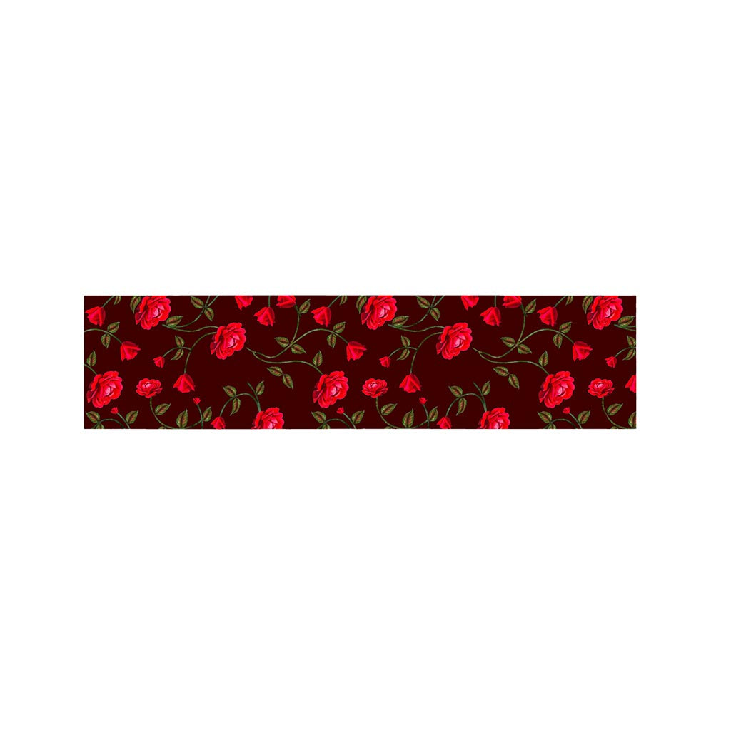 Red Rose Floral Flower Pattern Print Bed Runner