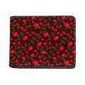 Red Rose Floral Flower Pattern Print Bifold Wallet