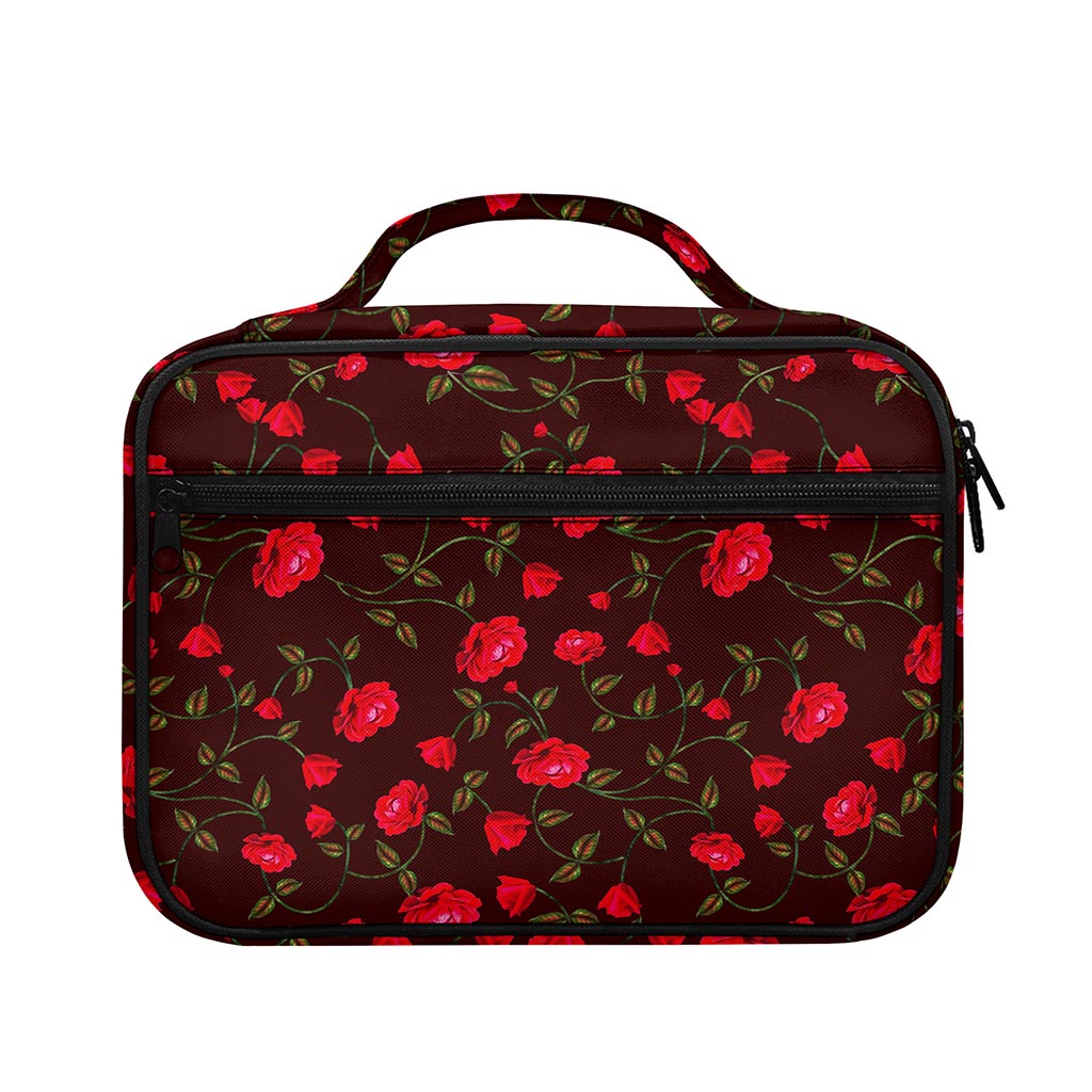Red Rose Floral Flower Pattern Print Briefcase Bible Bag