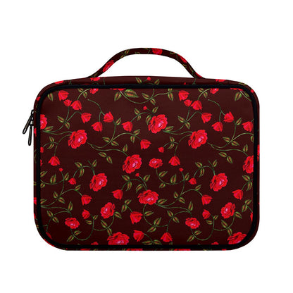 Red Rose Floral Flower Pattern Print Briefcase Bible Bag