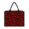Red Rose Floral Flower Pattern Print Canvas Tote Bag
