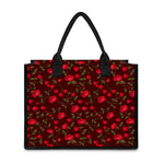 Red Rose Floral Flower Pattern Print Canvas Tote Bag