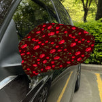 Red Rose Floral Flower Pattern Print Car Side Mirror Covers