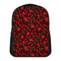 Red Rose Floral Flower Pattern Print Casual Backpack