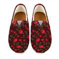 Red Rose Floral Flower Pattern Print Casual Shoes