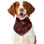 Red Rose Floral Flower Pattern Print Dog Bandana