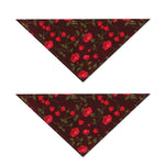 Red Rose Floral Flower Pattern Print Dog Bandana