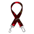 Red Rose Floral Flower Pattern Print Dog Seat Belt