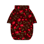 Red Rose Floral Flower Pattern Print Dog Zip Up Hoodie