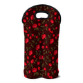 Red Rose Floral Flower Pattern Print Double Neoprene Wine Tote
