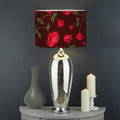 Red Rose Floral Flower Pattern Print Drum Lamp Shade