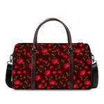 Red Rose Floral Flower Pattern Print Duffle Bag