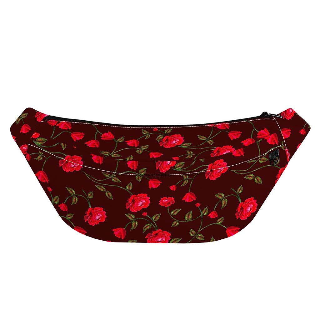 Red Rose Floral Flower Pattern Print Fanny Pack