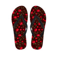 Red Rose Floral Flower Pattern Print Flip Flops