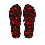 Red Rose Floral Flower Pattern Print Flip Flops
