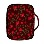 Red Rose Floral Flower Pattern Print Front Pocket Bible Bag