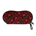 Red Rose Floral Flower Pattern Print Glasses Case