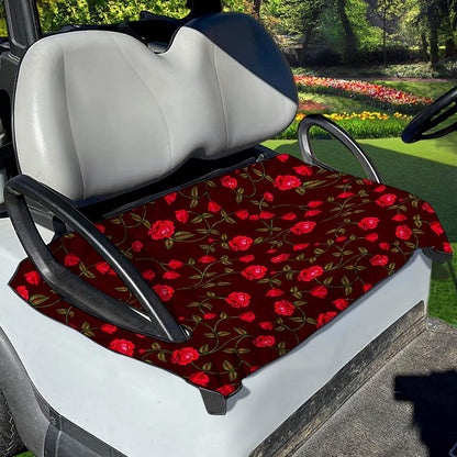 Red Rose Floral Flower Pattern Print Golf Cart Seat Cover