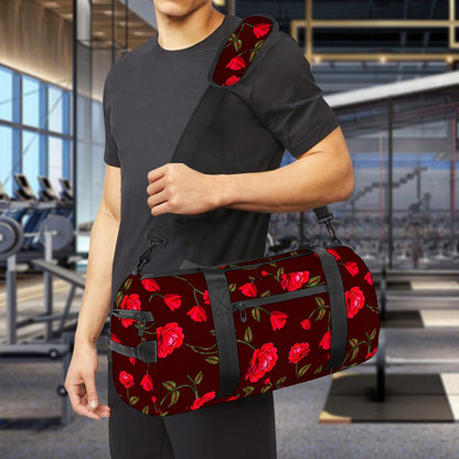 Red Rose Floral Flower Pattern Print Gym Bag
