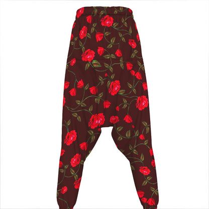 Red Rose Floral Flower Pattern Print Hammer Pants