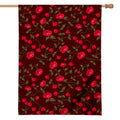 Red Rose Floral Flower Pattern Print House Flag