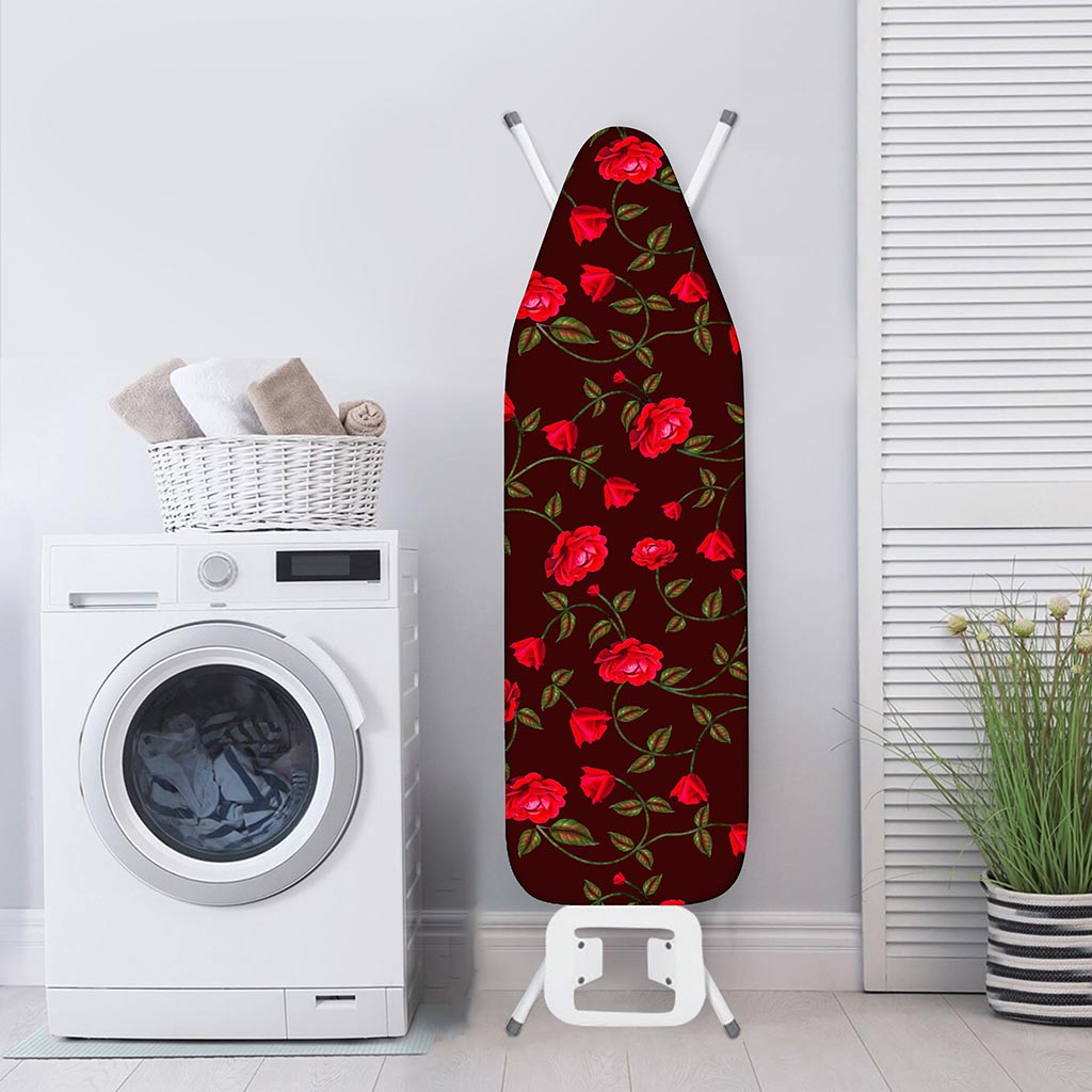 Red Rose Floral Flower Pattern Print Ironing Board Cover