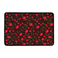 Red Rose Floral Flower Pattern Print Kitchen Mat