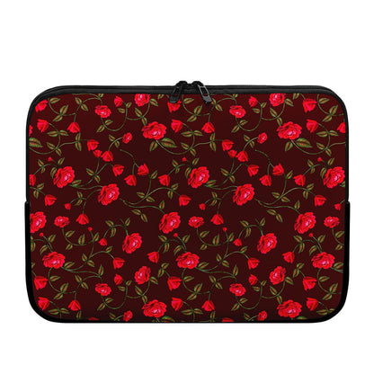 Red Rose Floral Flower Pattern Print Laptop Sleeve