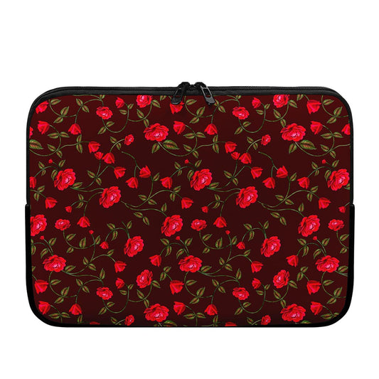 Red Rose Floral Flower Pattern Print Laptop Sleeve