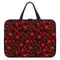 Red Rose Floral Flower Pattern Print Laptop Sleeve With Handle