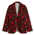 Red Rose Floral Flower Pattern Print Men's Blazer