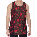 Red Rose Floral Flower Pattern Print Men's Velvet Tank Top