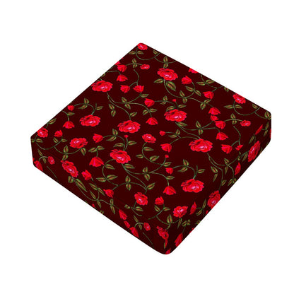 Red Rose Floral Flower Pattern Print Outdoor Seat Cushion Cover