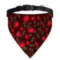 Red Rose Floral Flower Pattern Print Over The Collar Dog Bandana