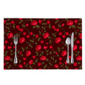 Red Rose Floral Flower Pattern Print Placemat