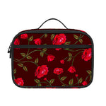 Red Rose Floral Flower Pattern Print Portable Lunch Bag