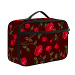 Red Rose Floral Flower Pattern Print Portable Lunch Bag