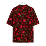 Red Rose Floral Flower Pattern Print Rayon Hawaiian Shirt