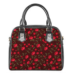 Red Rose Floral Flower Pattern Print Shoulder Handbag
