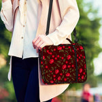 Red Rose Floral Flower Pattern Print Shoulder Strap Bible Bag