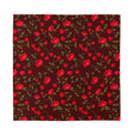 Red Rose Floral Flower Pattern Print Silk Bandana