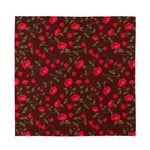Red Rose Floral Flower Pattern Print Silk Bandana