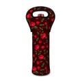 Red Rose Floral Flower Pattern Print Single Neoprene Wine Tote