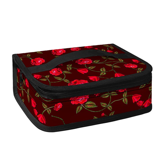 Red Rose Floral Flower Pattern Print Small Lunch Bag