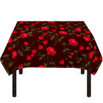 Red Rose Floral Flower Pattern Print Tablecloth