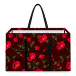 Red Rose Floral Flower Pattern Print Utility Tote Bag